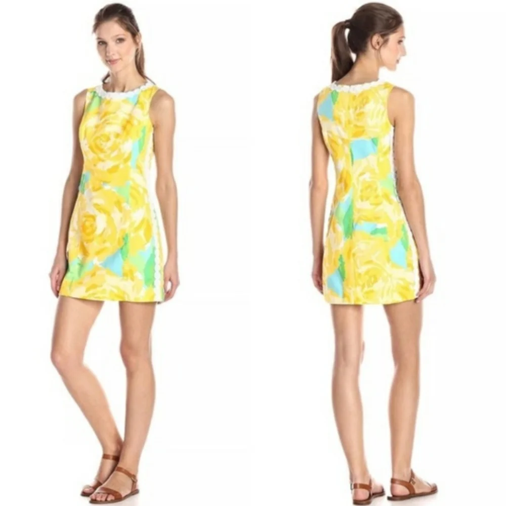 Lilly Pulitzer First Impressions Yellow Rose Mila Shift Dress - Picture 9 of 9